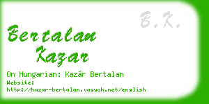 bertalan kazar business card