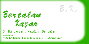 bertalan kazar business card